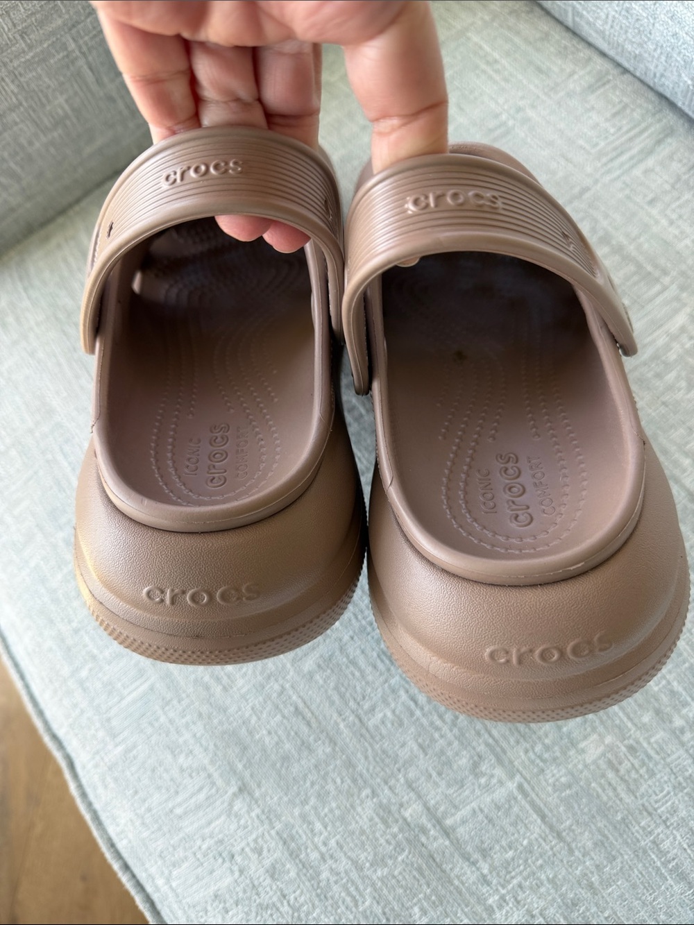 Crocs Classic Crush Slide in Latte Women's Size 10 Men's Size 8 Chunky Platform - Picture 7 of 13
